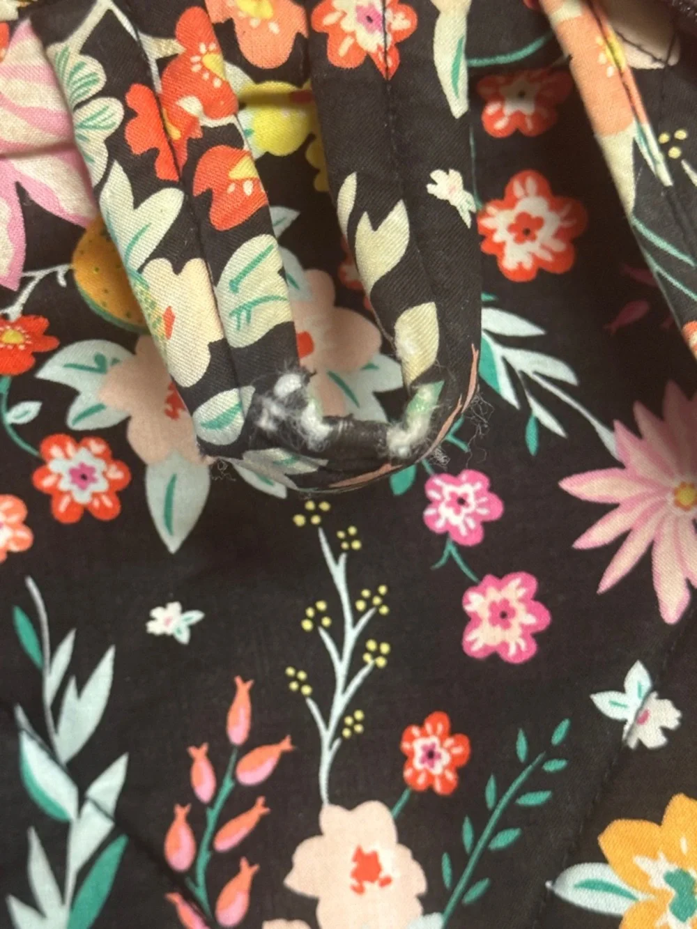 Vera Bradley Black Floral Quilted Backpack - Multi-Color Flower Print